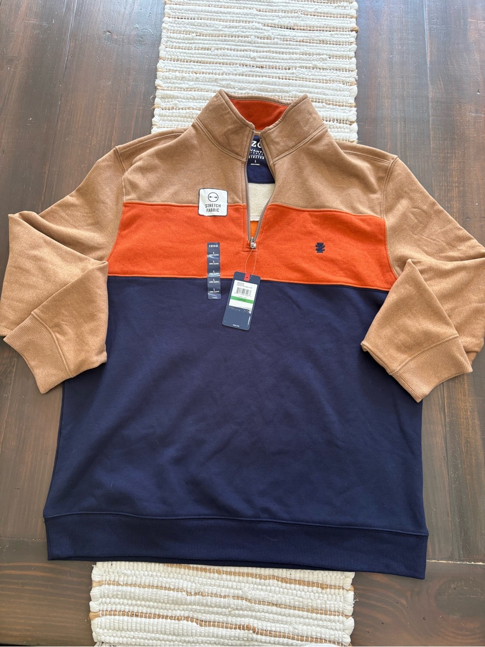 NEW! IZOD 1/4 zip fleece lightweight sweater